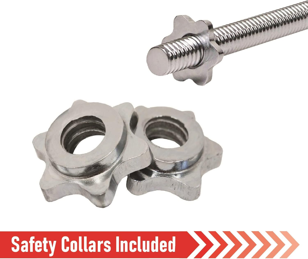 Barre de Musculation EZ 1,2 m - Colliers de Verrou Tournant