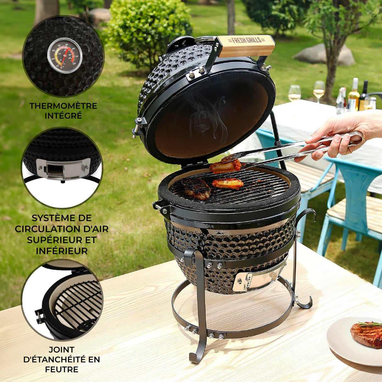 Barbecue au Charbon de Bois Kamado - 33 cm (13")