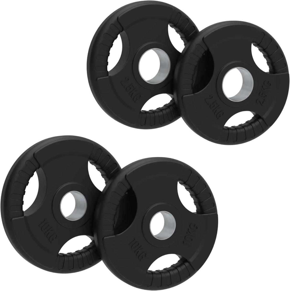 Lot de 4 Disques Olympiques Tri-Grip - 25 kg (2 x 2,5 kg, 2 x 10 kg)