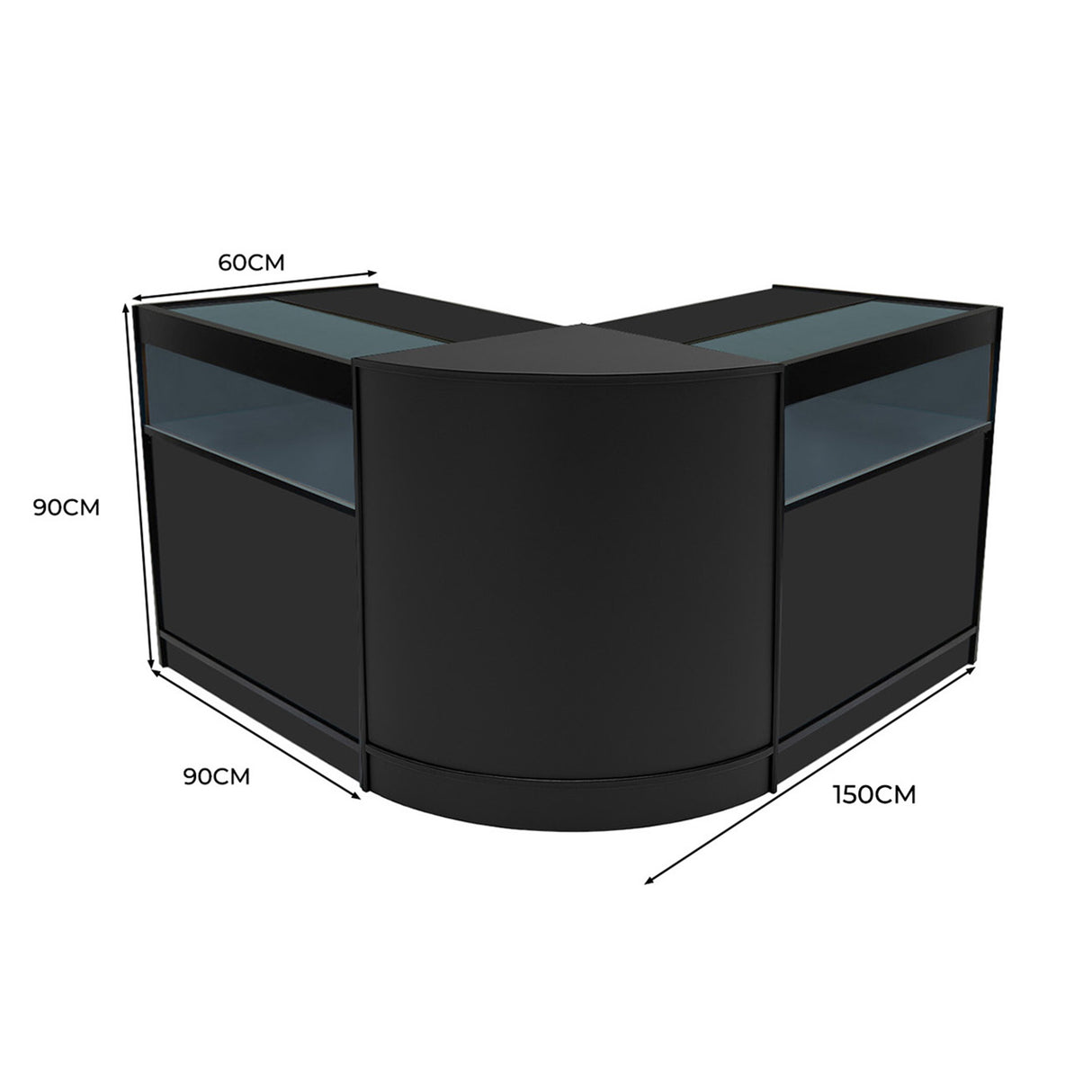 Comptoirs de Vente à LED Ensemble Iris - Noir CM60, 2 x B900