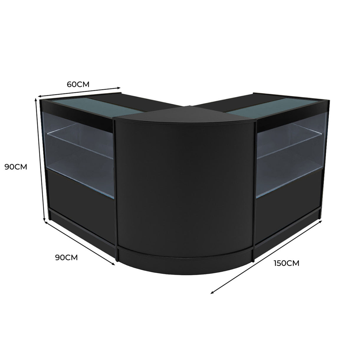 Comptoirs de Vente à LED Ensemble Selene - Noir CM60, 2 x C900