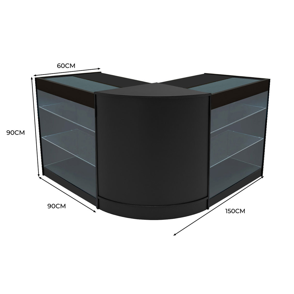 Comptoirs de Vente à LED Ensemble Helios - Noir CM60, 2 x K900