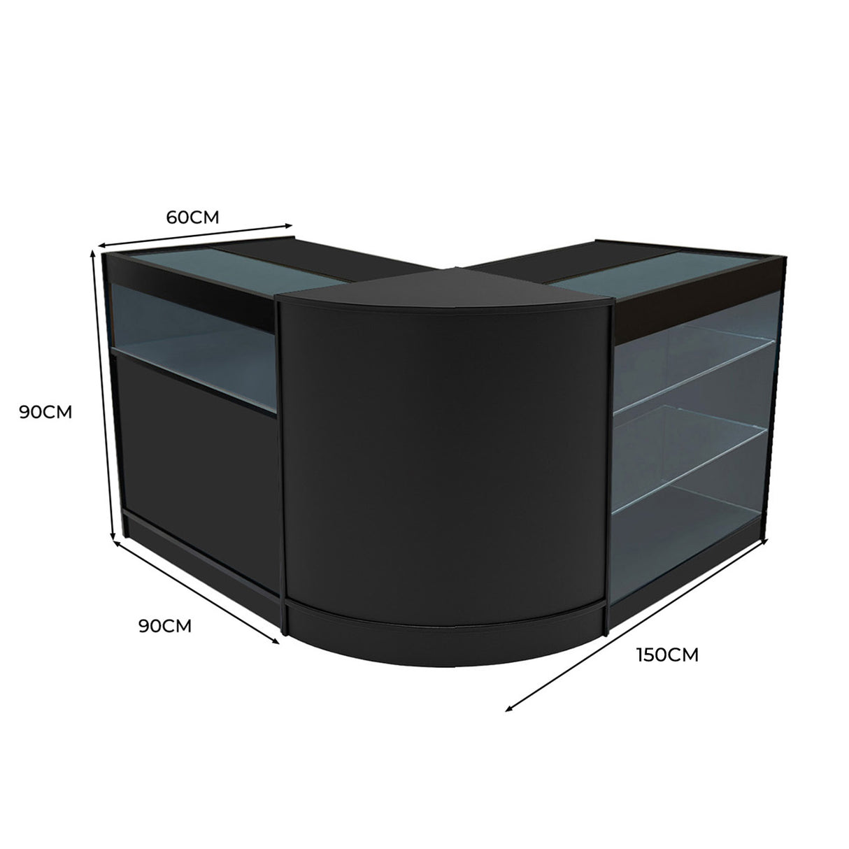 Comptoirs de Vente à LED Ensemble Triton - Noir CM60, K900, B900