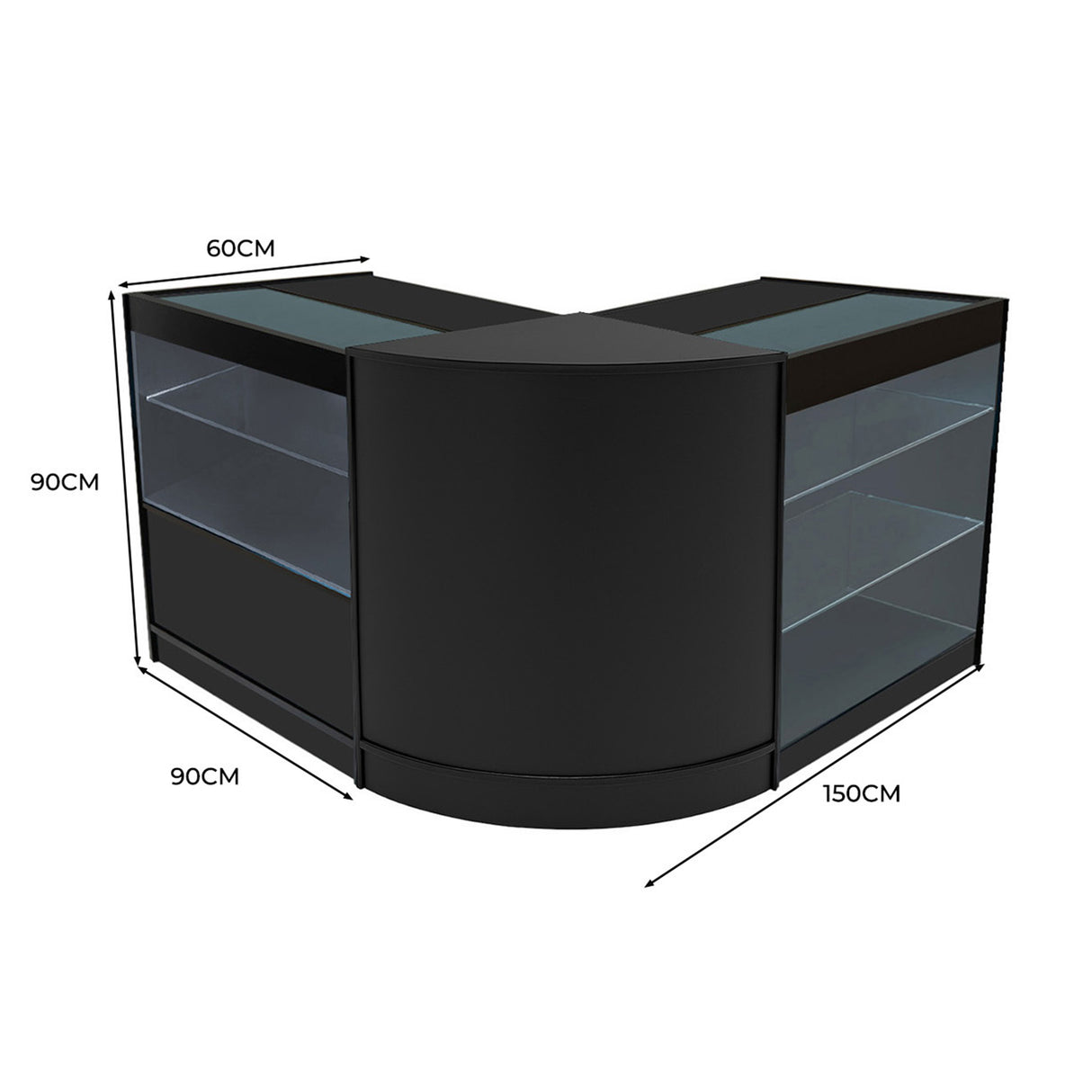 Comptoirs de Vente à LED Ensemble Hera - Noir CM60, K900, C900