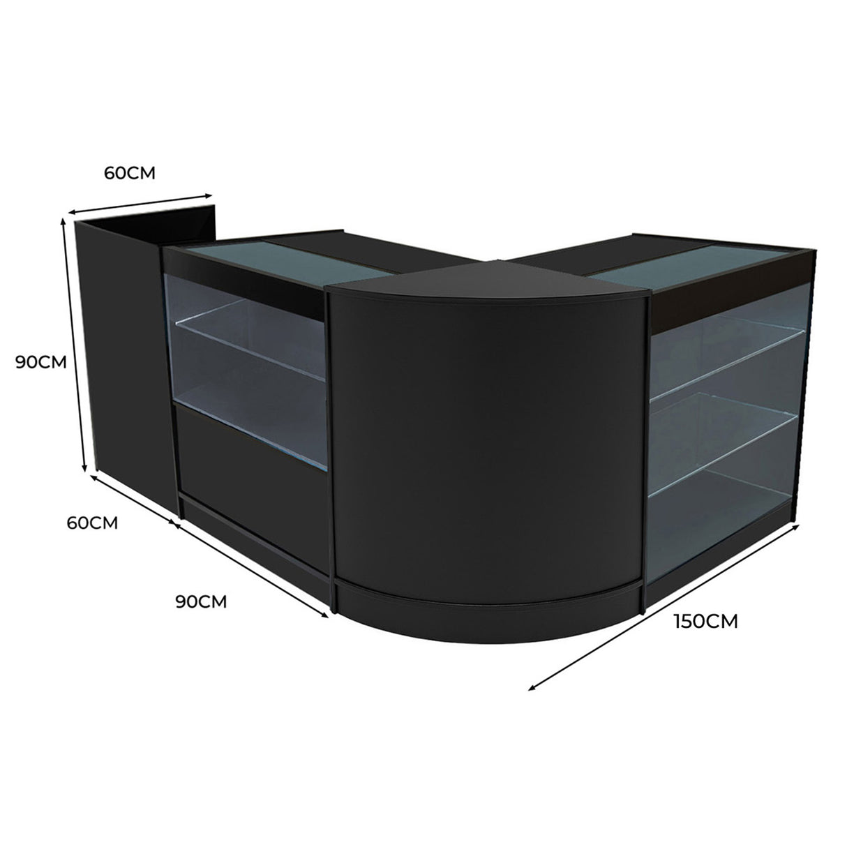 Comptoirs de Vente à LED Ensemble Vega - Noir CM60, K900, C900, TB60