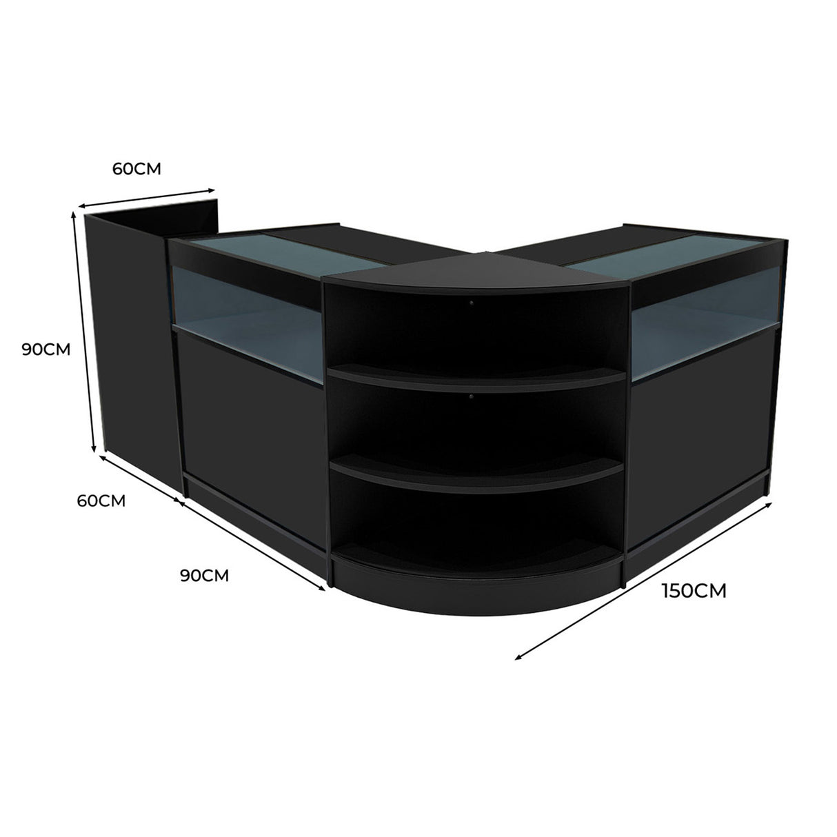 Comptoirs de Vente à LED Ensemble Sagittarius - Noir LM60, 2 x B900, TB60