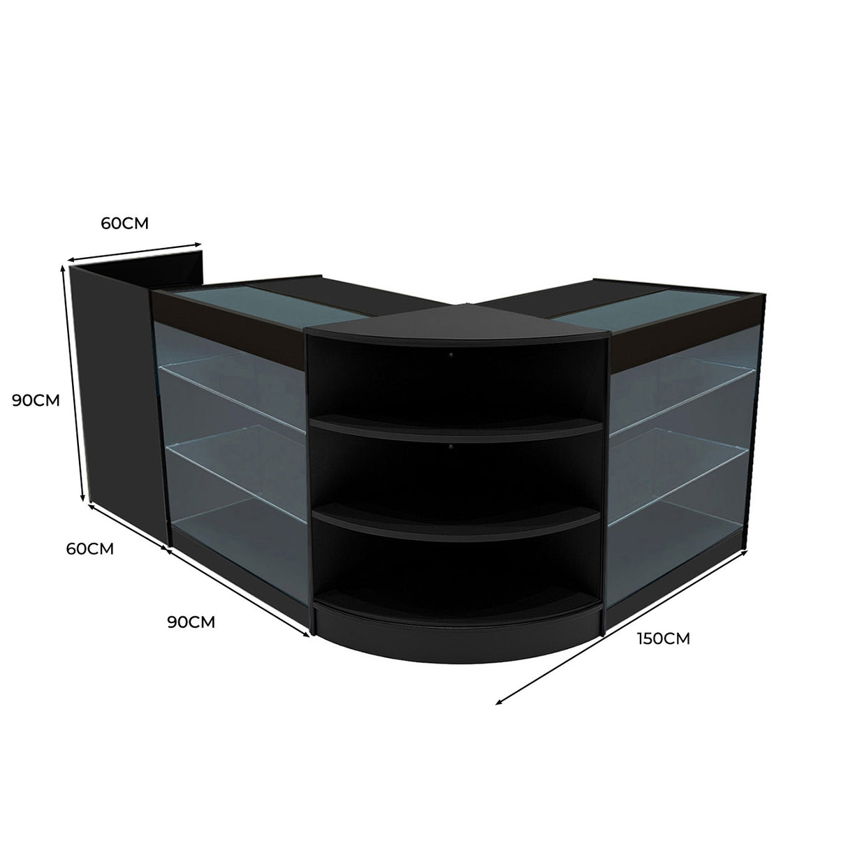 Comptoirs de Vente à LED Ensemble Astro - Noir LM60, 2 x K900, TB60