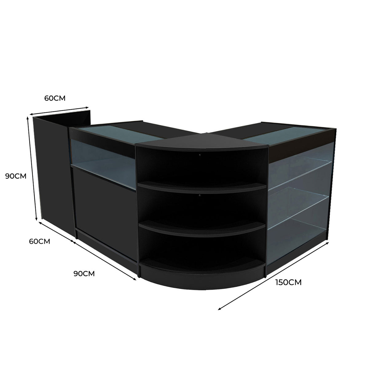 Comptoirs de Vente à LED Ensemble Hyperion - Noir LM60, B900, K900, TB60