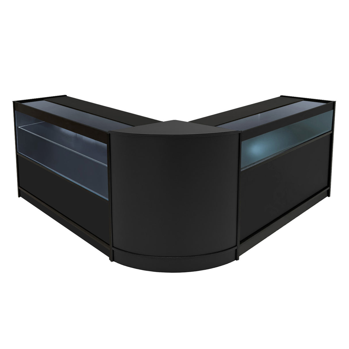 Comptoirs de Vente à LED Ensemble Adonis - Noir CM60, B1200, C1200