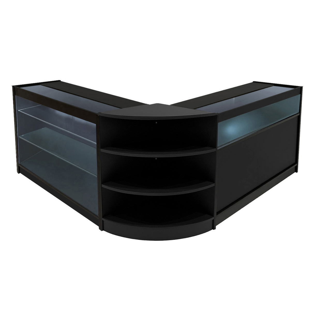 Comptoirs de Vente à LED Ensemble Demeter - Noir LM60, K1200, B1200