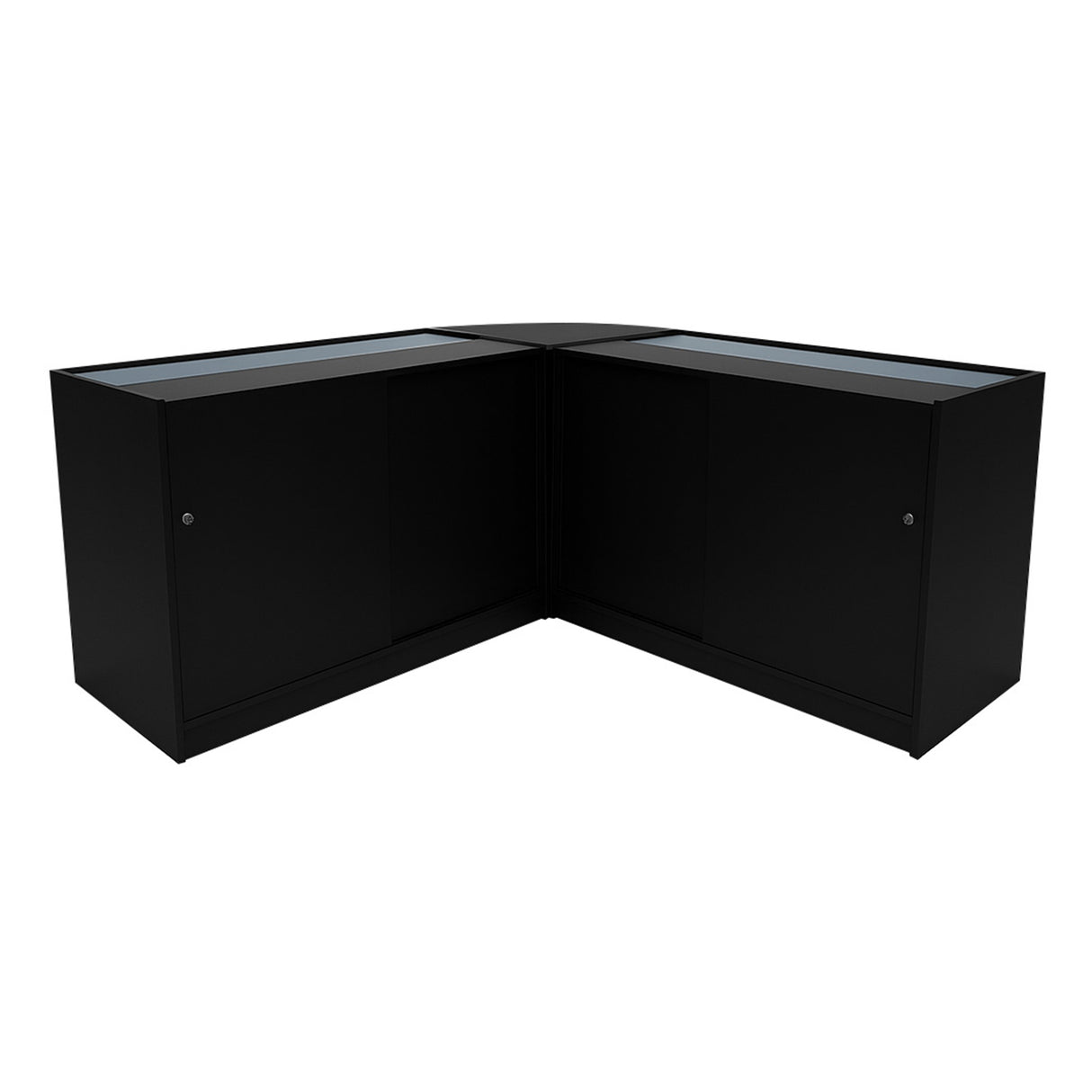 Comptoirs de Vente à LED Ensemble Demeter - Noir LM60, K1200, B1200