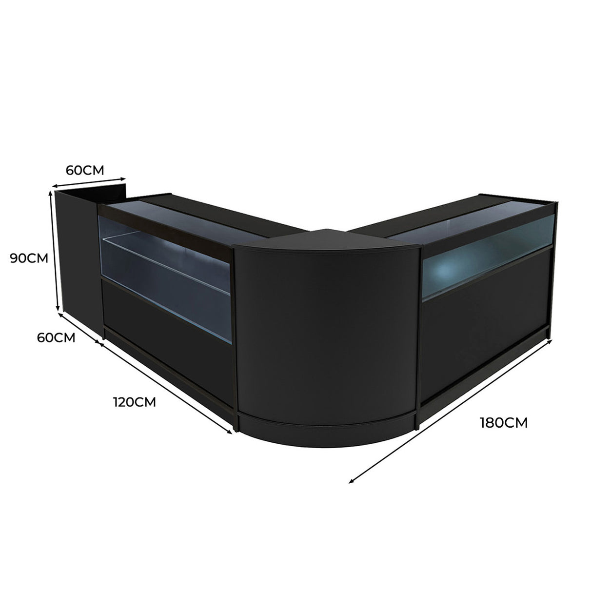 Comptoirs de Vente à LED Ensemble Gravity - Noir CM60, B1200, C1200, TB60