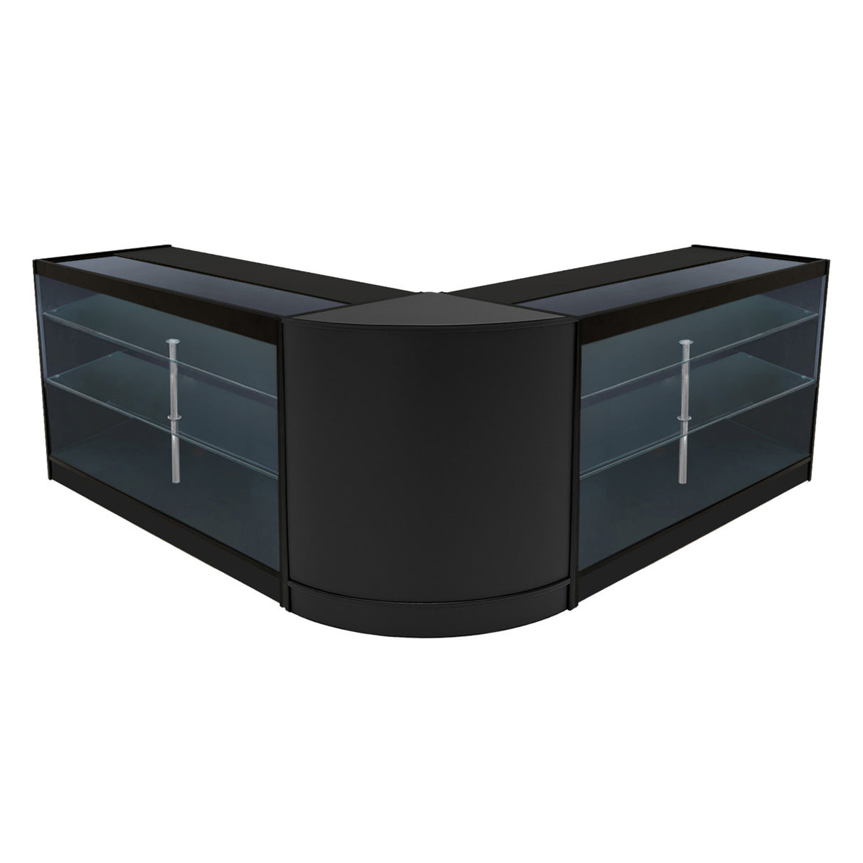 Comptoirs de Vente à LED Ensemble Helios - Noir CM60, 2 x K1500