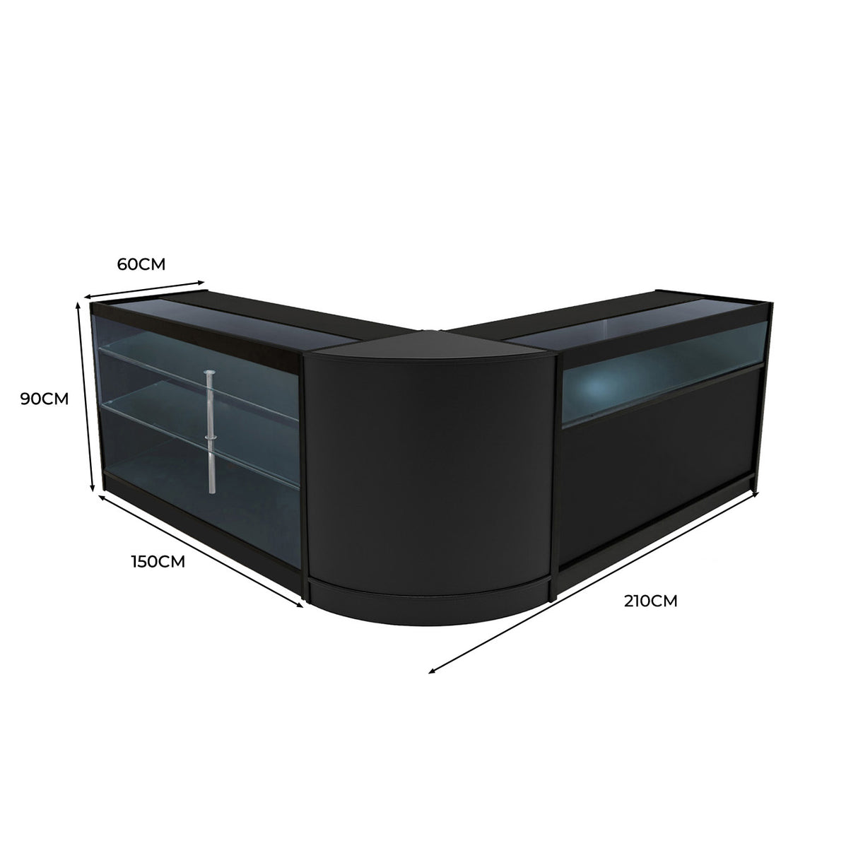 Comptoirs de Vente à LED Ensemble Triton - Noir CM60, K1500, B1500