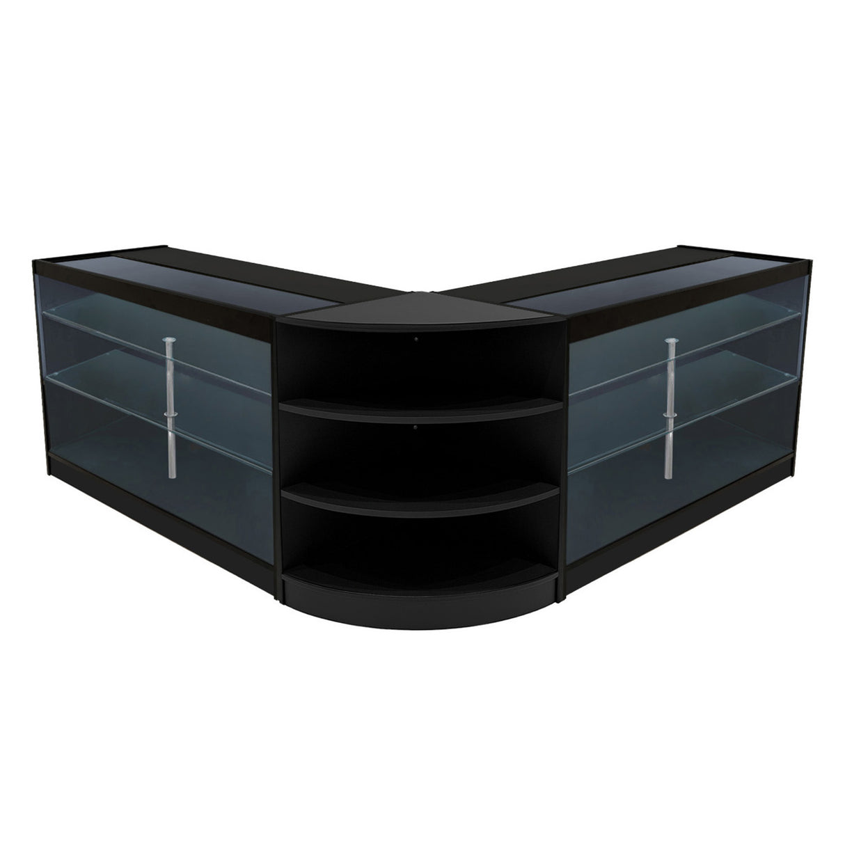 Comptoirs de Vente à LED Ensemble Apollo - Noir LM60, 2 x K1500