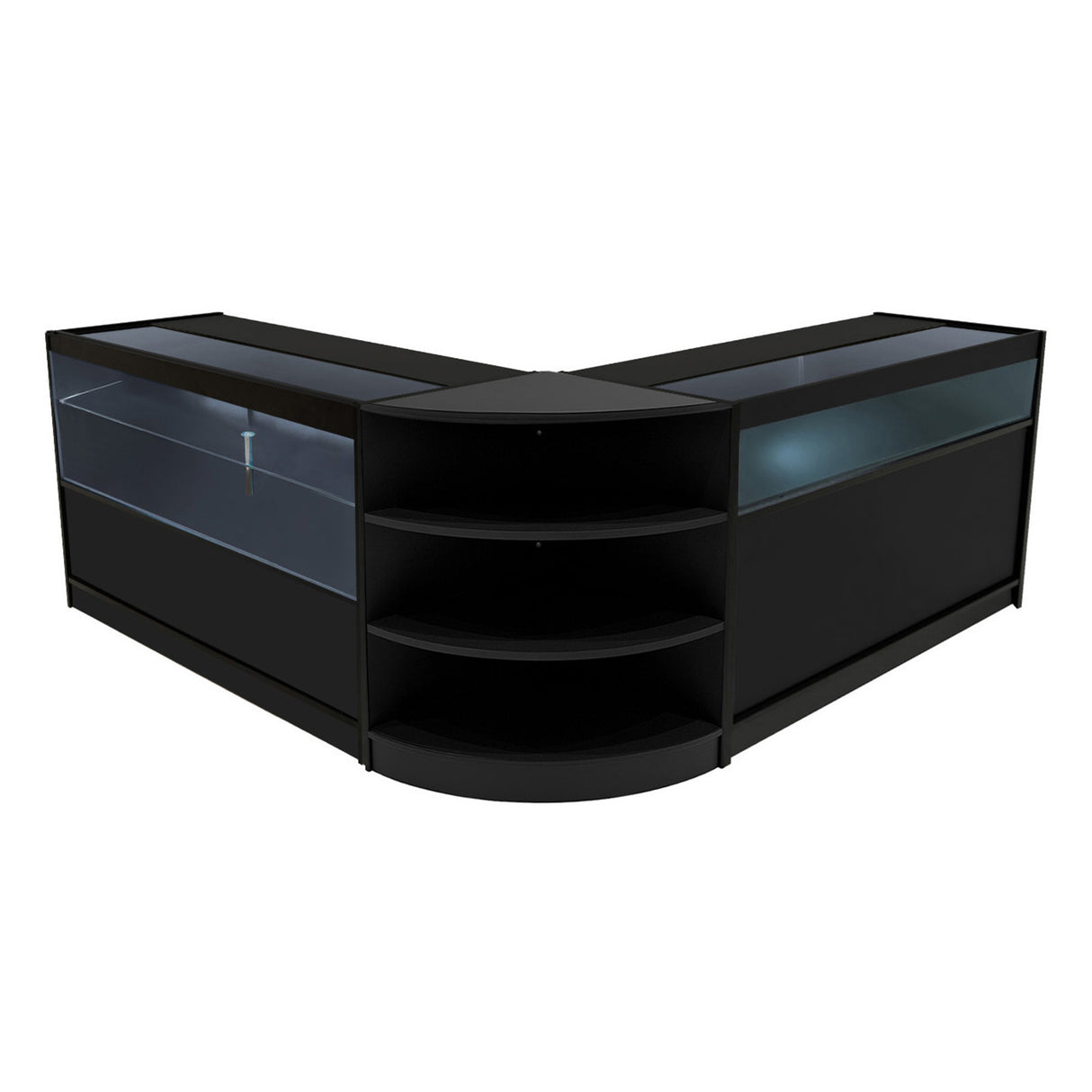 Comptoirs de Vente à LED Ensemble Harmonia - Noir LM60, B1500, C1500