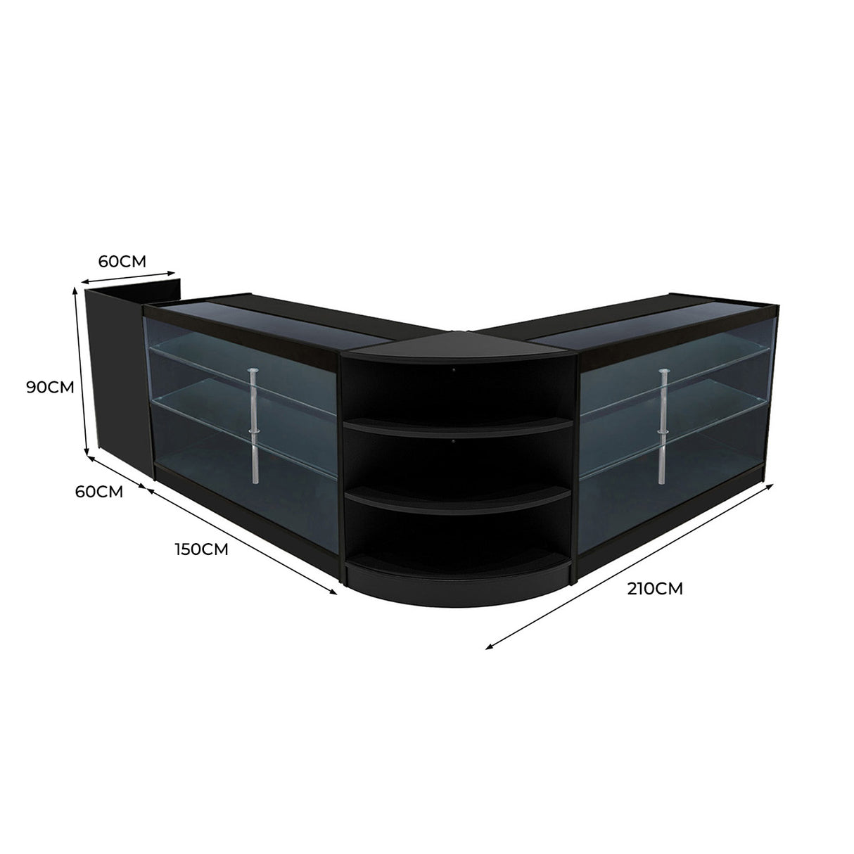 Comptoirs de Vente à LED Ensemble Astro - Noir LM60, 2 x K1500, TB60