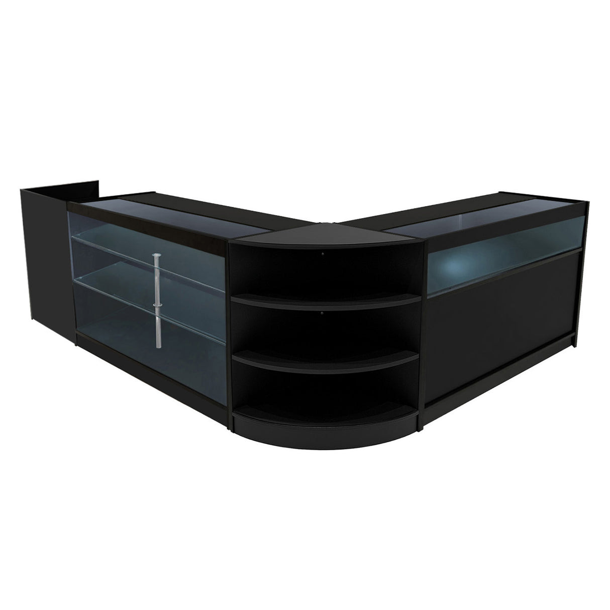 Comptoirs de Vente à LED Ensemble Hyperion - Noir LM60, B1500, K1500, TB60