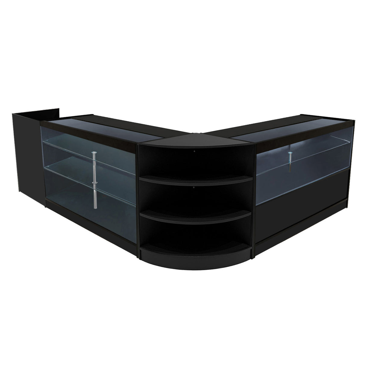 Comptoirs de Vente à LED Ensemble Theia - Noir LM60, K1500, C1500, TB60