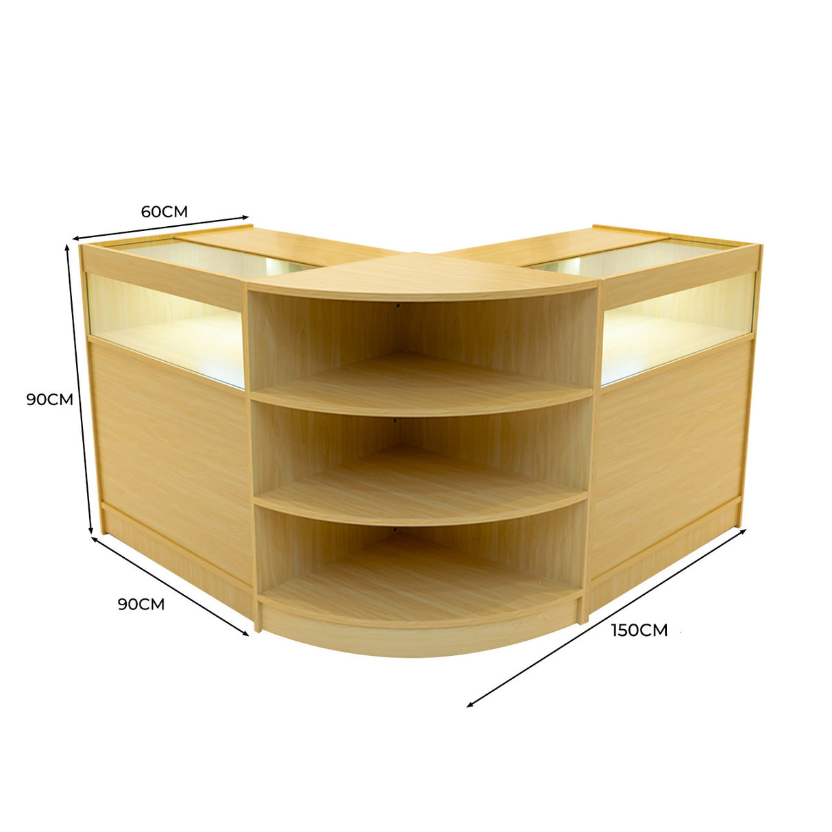 Comptoirs de Vente à LED Ensemble Theseus - Érable LM60, 2 x B900
