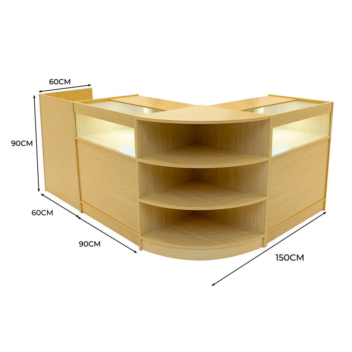Comptoirs de Vente à LED Ensemble Sagittarius - Érable LM60, 2 x B900, TB60