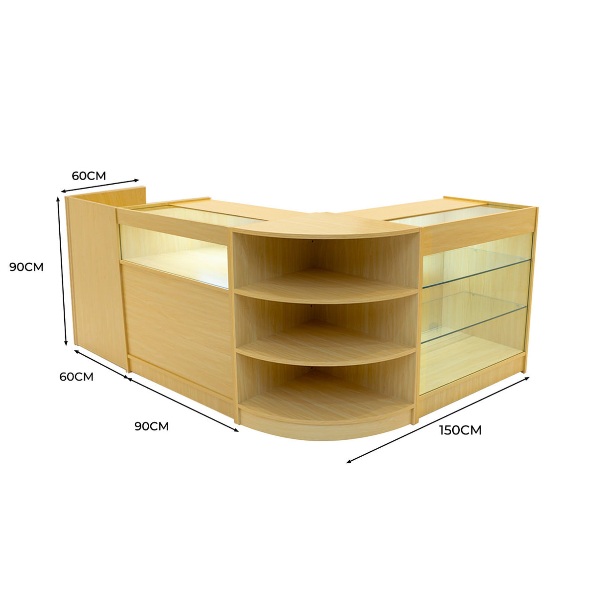 Comptoirs de Vente à LED Ensemble Hyperion - Érable LM60, B900, K900, TB60