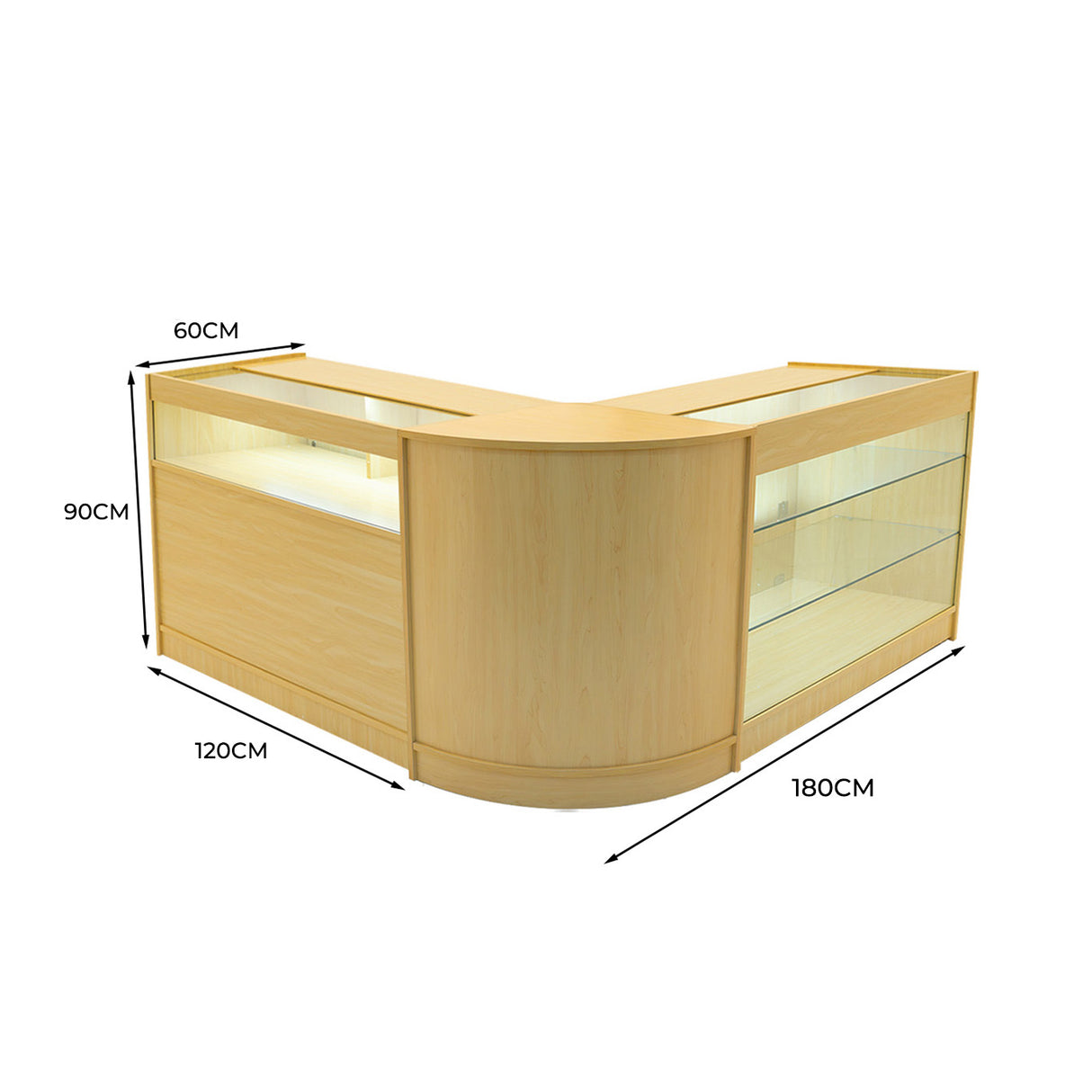 Comptoirs de Vente à LED Ensemble Triton - Érable CM60, K1200, B1200