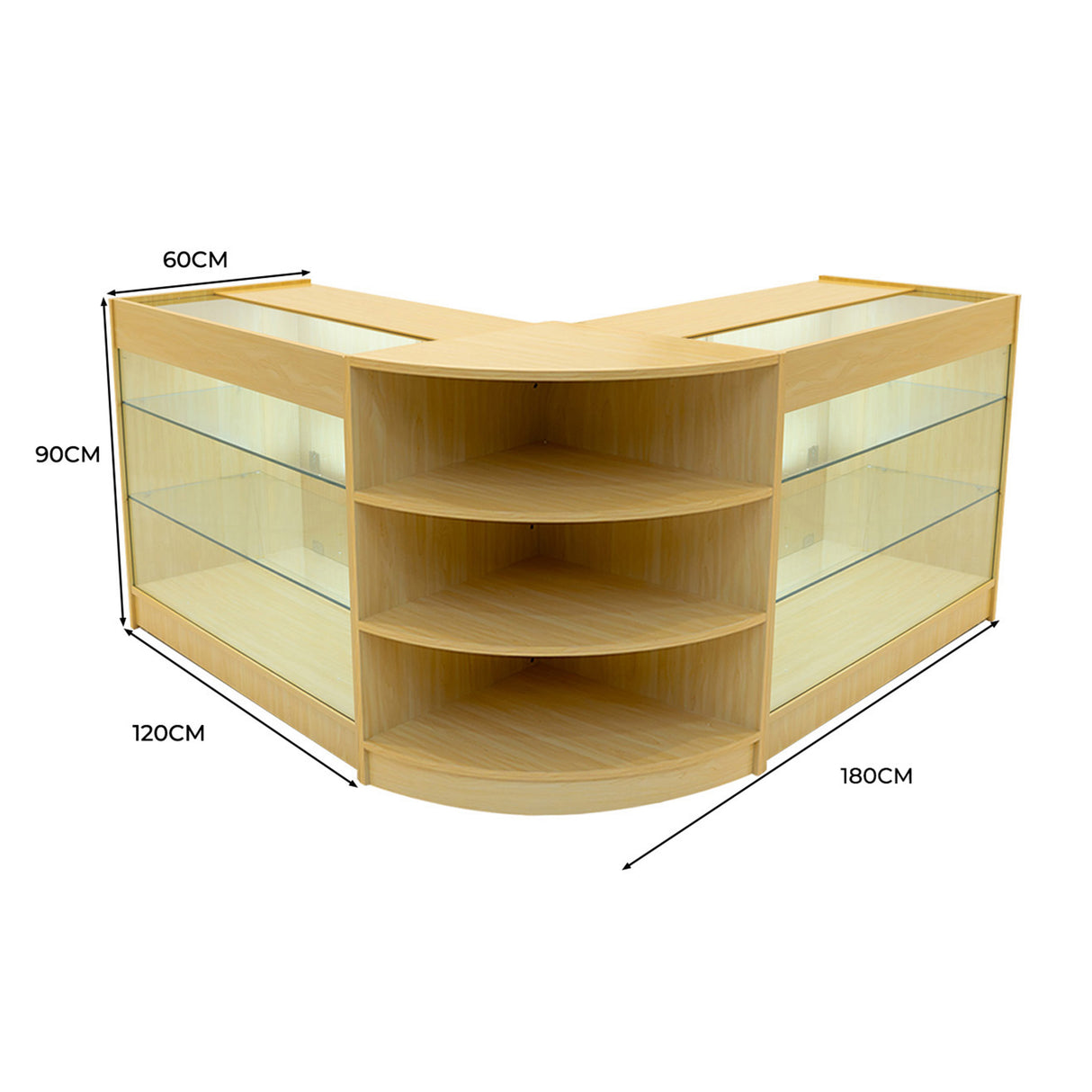 Comptoirs de Vente à LED Ensemble Apollo - Érable LM60, 2 x K1200