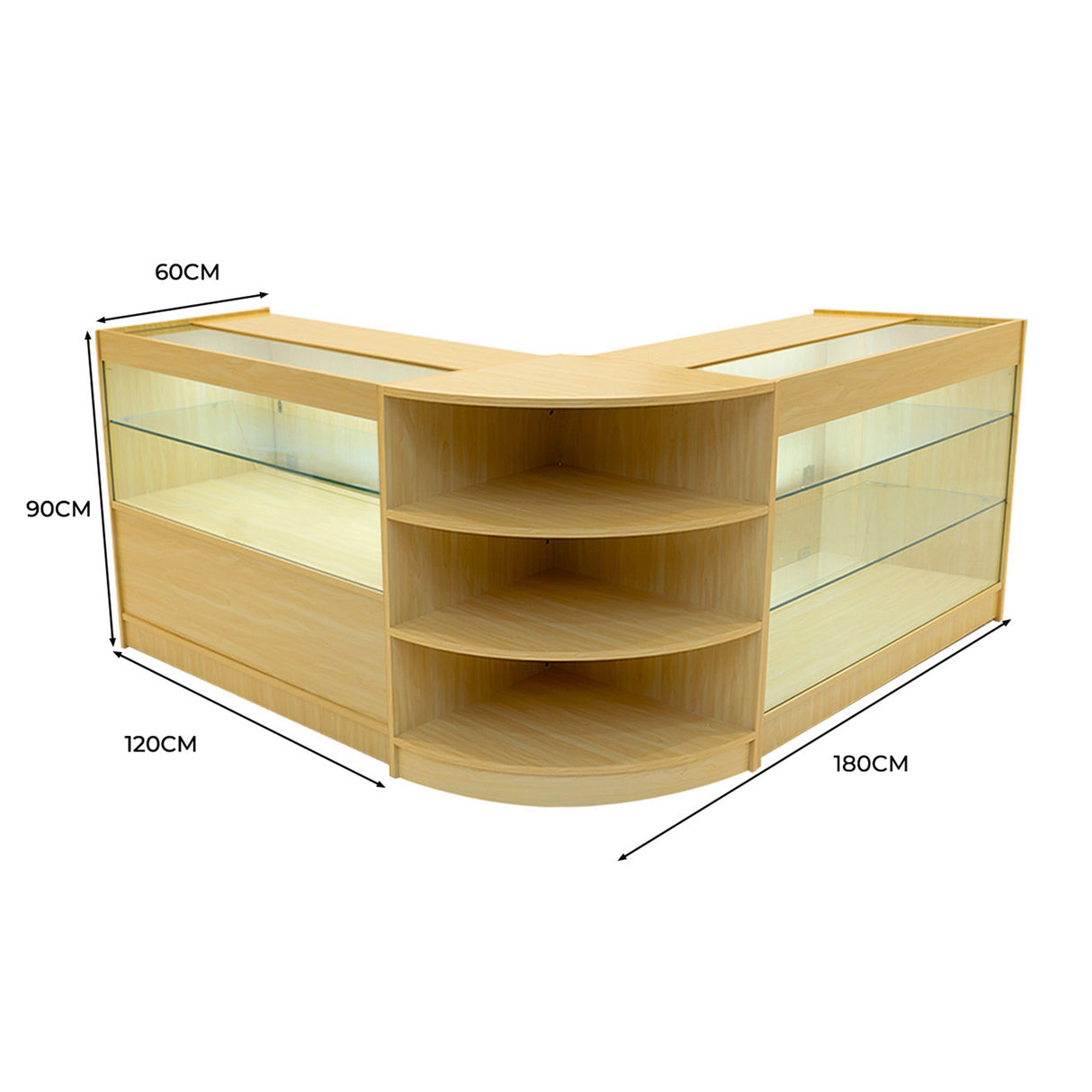 Comptoirs de Vente à LED Ensemble Calliope - Érable LM60, K1200, C1200