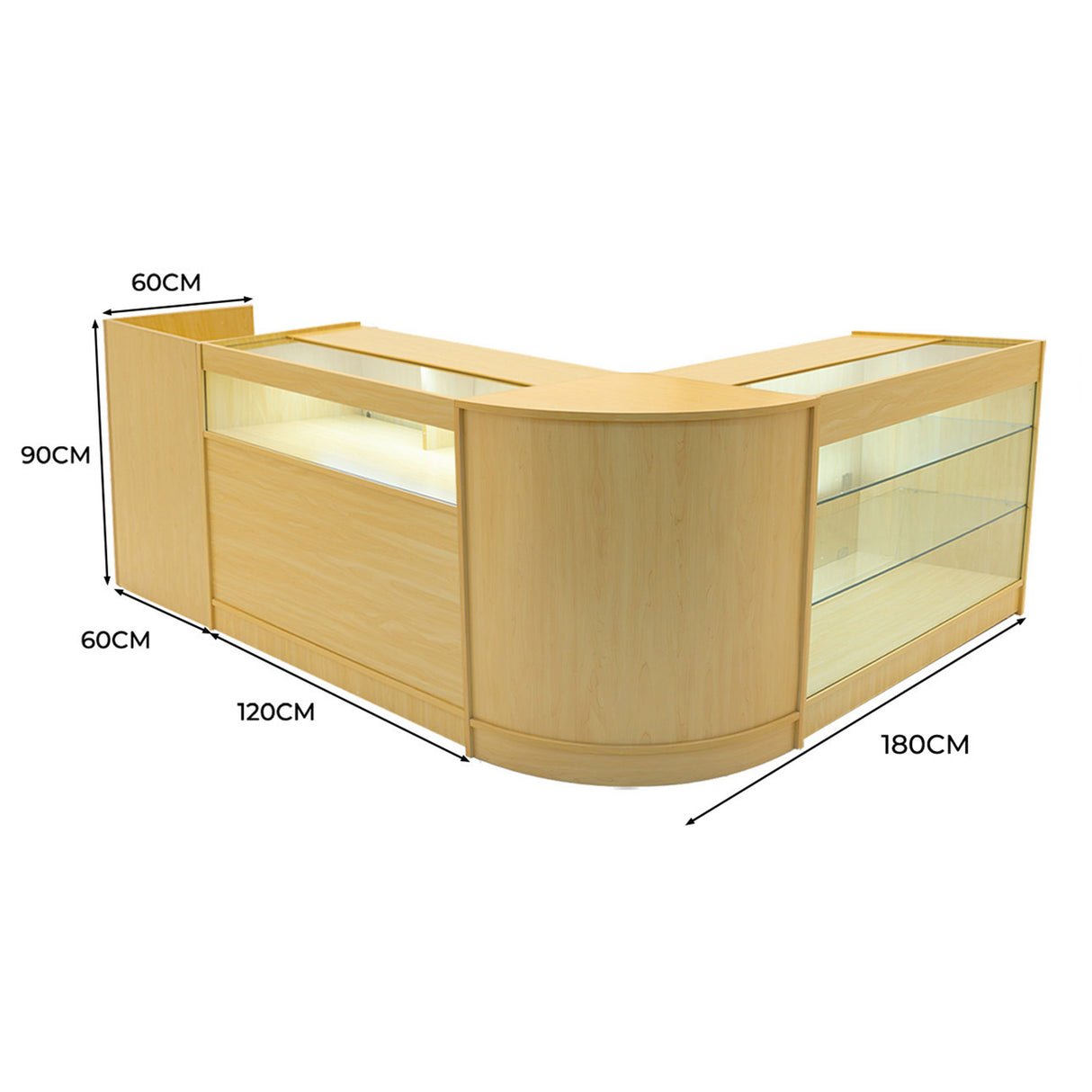 Comptoirs de Vente à LED Ensemble Polaris - Érable CM60, K1200, B1200, TB60