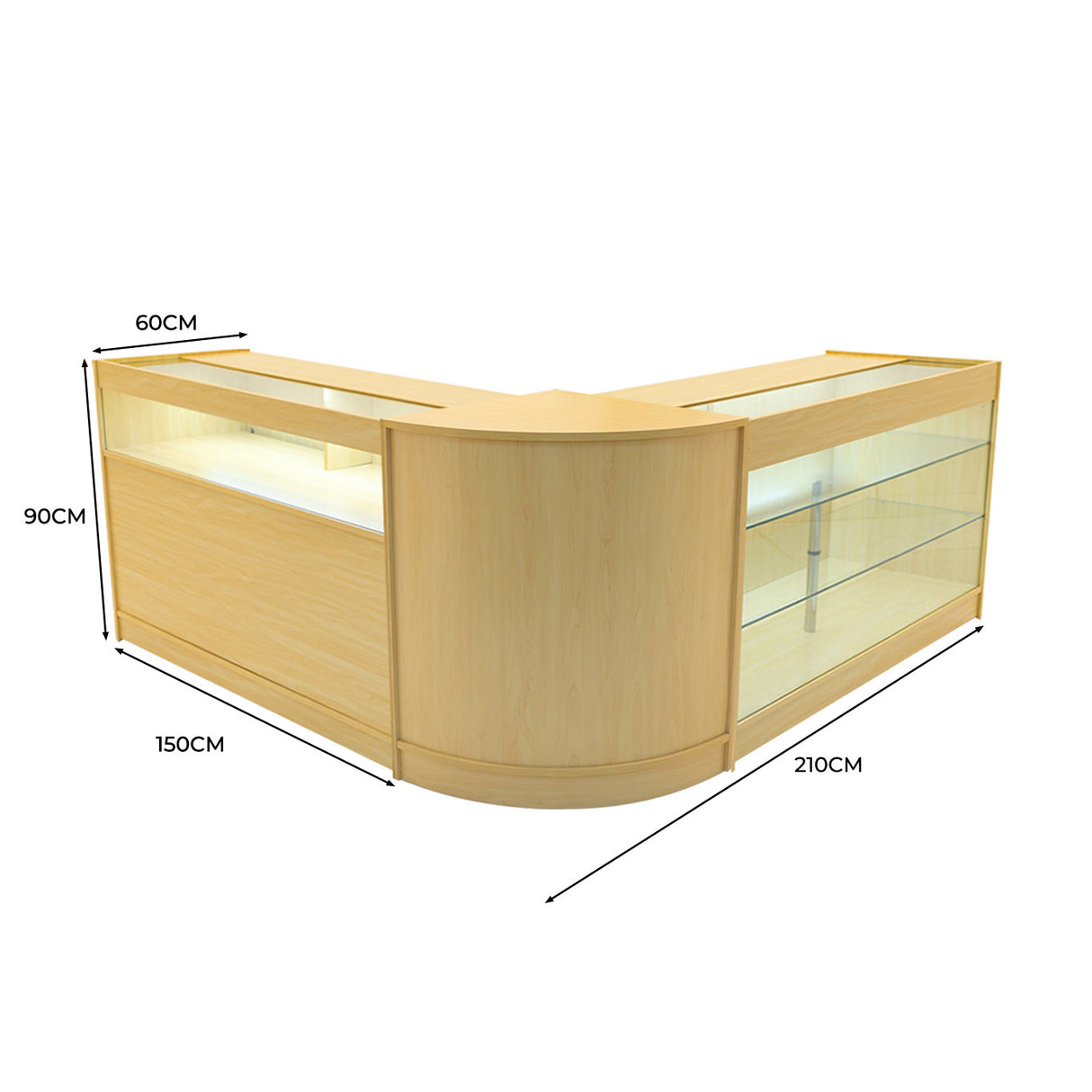 Comptoirs de Vente à LED Ensemble Triton - Érable CM60, K1500, B1500