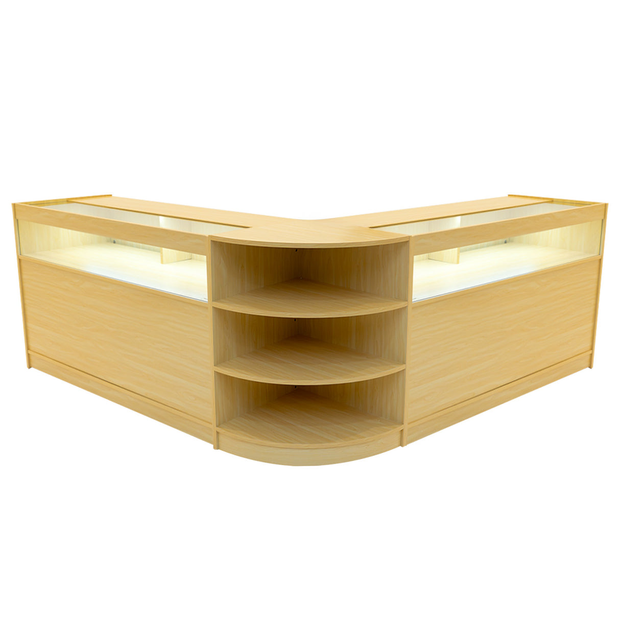 Comptoirs de Vente à LED Ensemble Theseus - Érable LM60, 2 x B1500