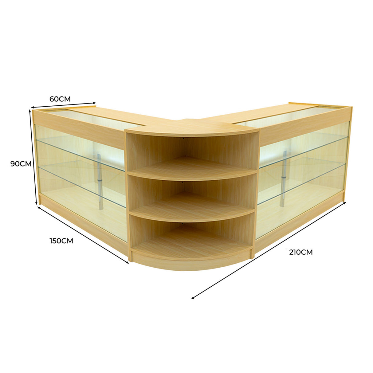 Comptoirs de Vente à LED Ensemble Apollo - Érable LM60, 2 x K1500