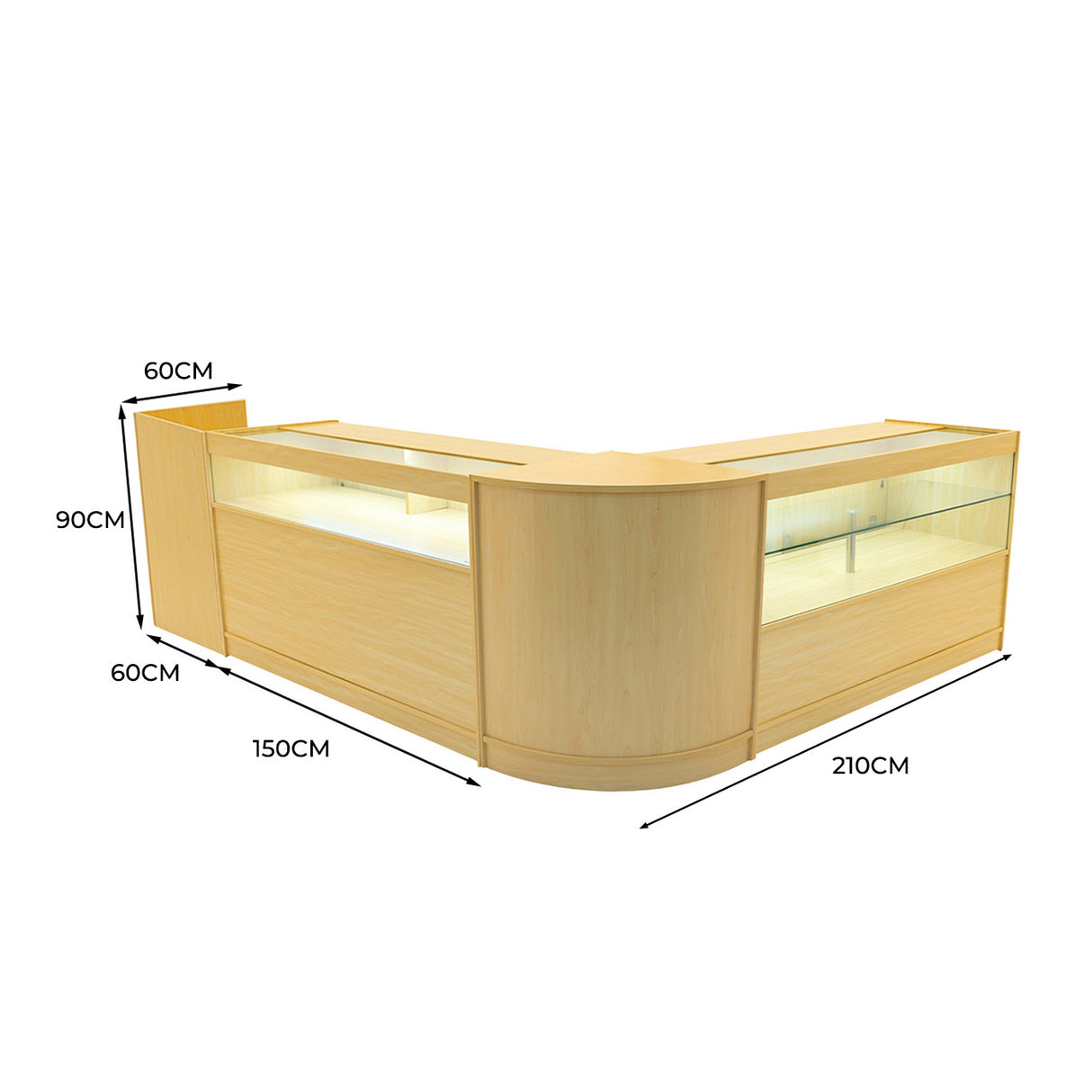 Comptoirs de Vente à LED Ensemble Gravity - Érable CM60, B1500, C1500, TB60