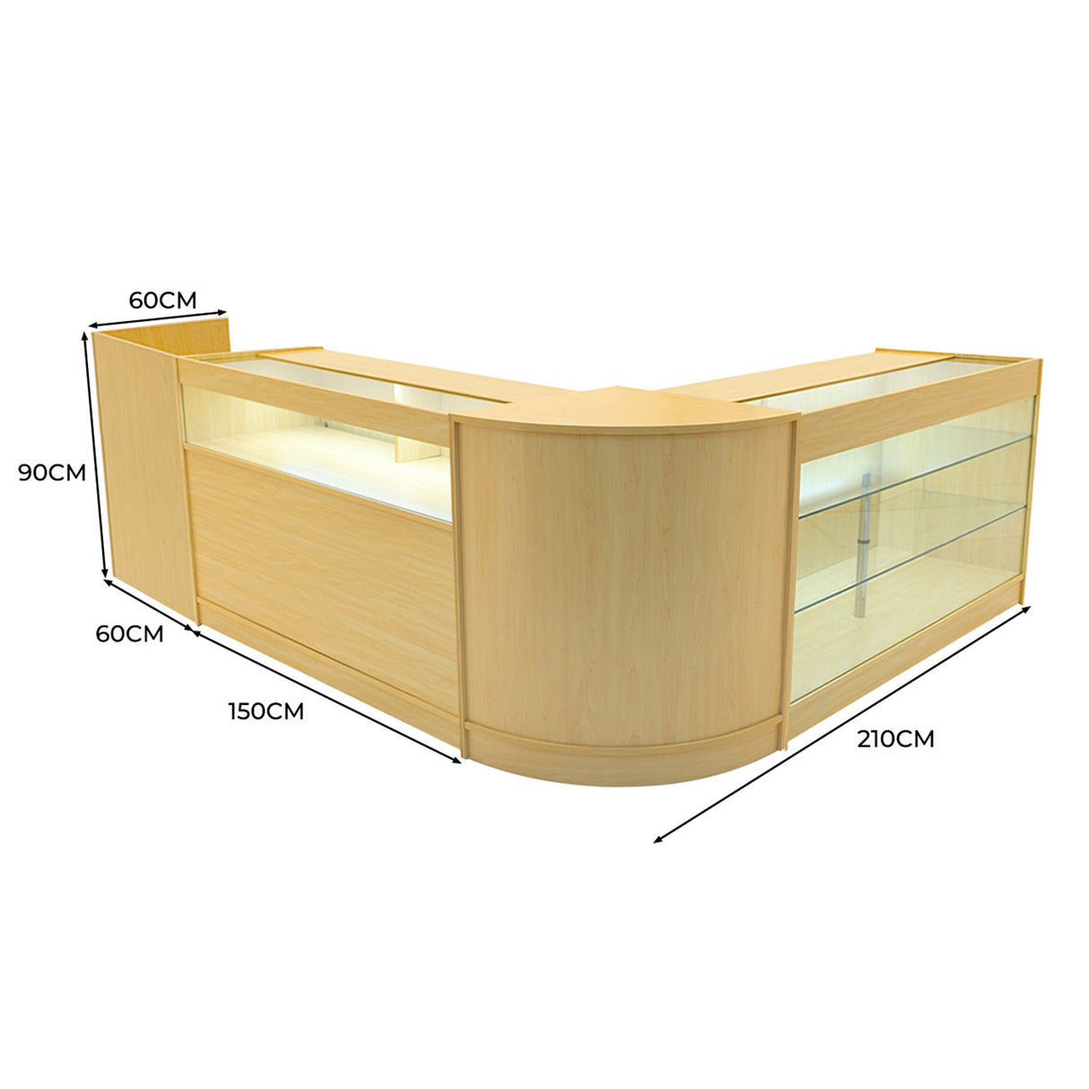 Comptoirs de Vente à LED Ensemble Polaris - Érable CM60, K1500, B1500, TB60