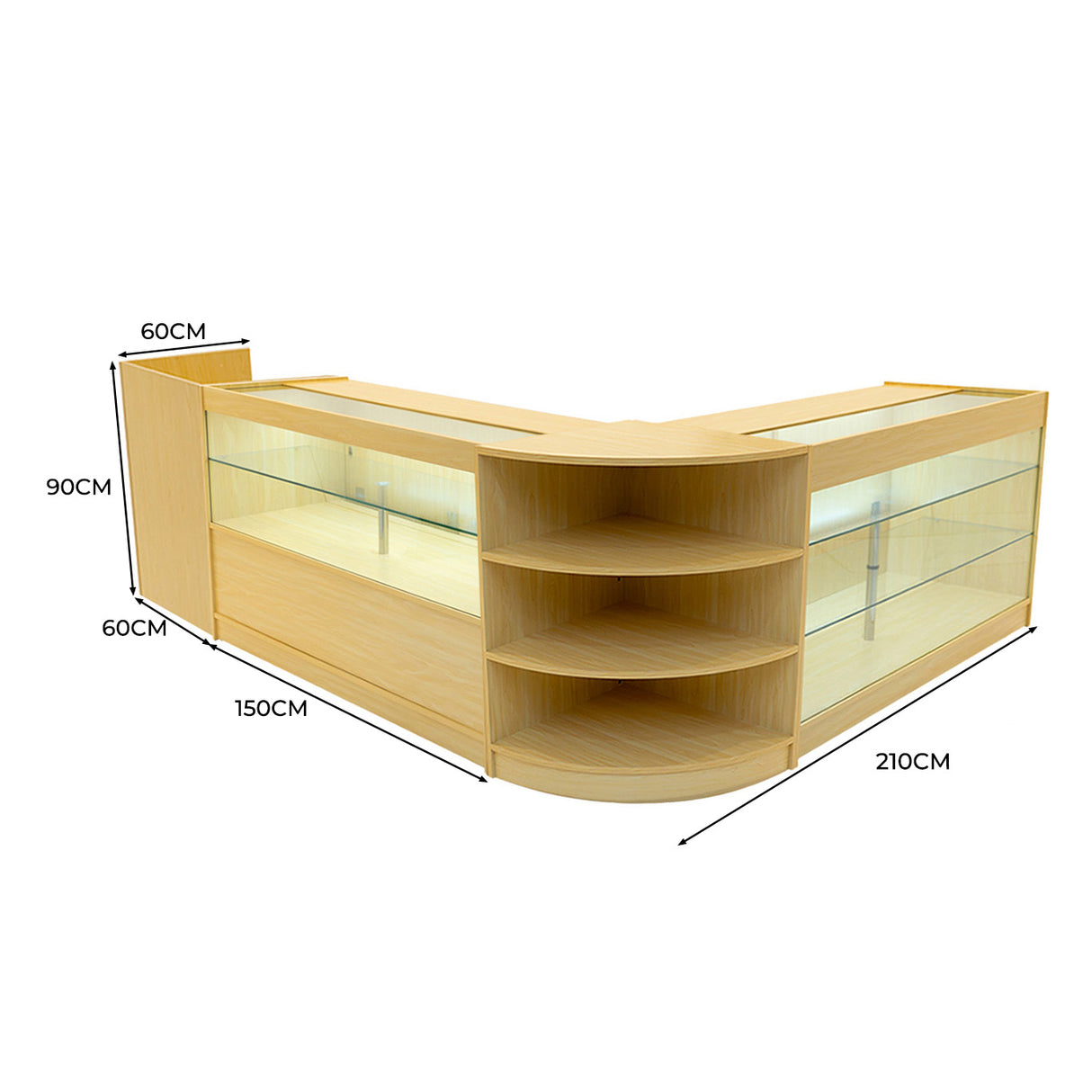 Comptoirs de Vente à LED Ensemble Theia - Érable LM60, K1500, C1500, TB60