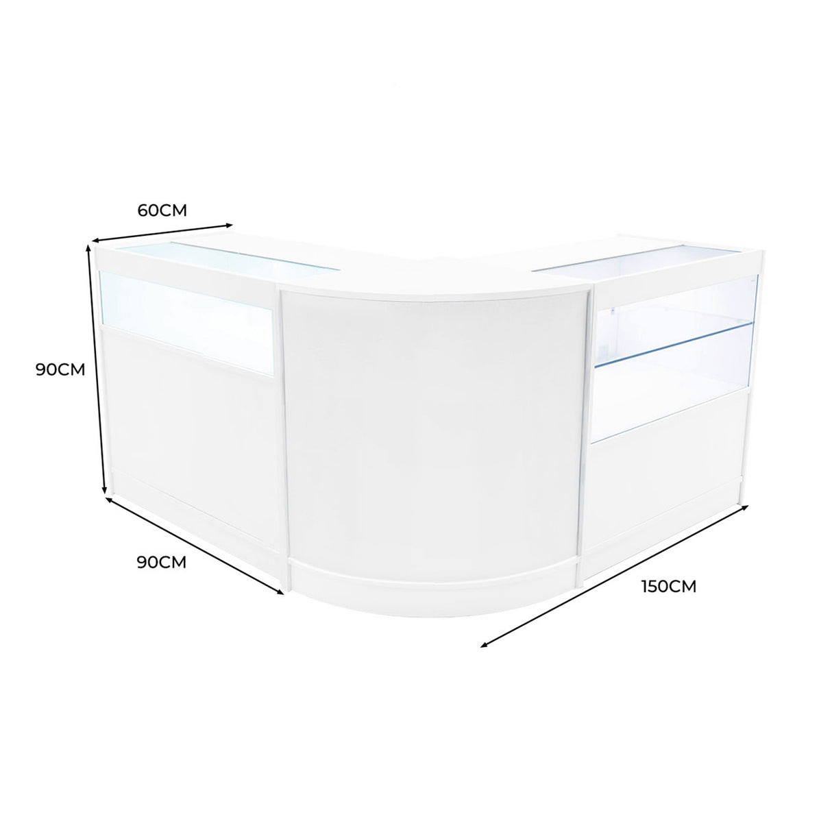 Comptoirs de Vente à LED Ensemble Adonis - Blanc CM60, B900, C900