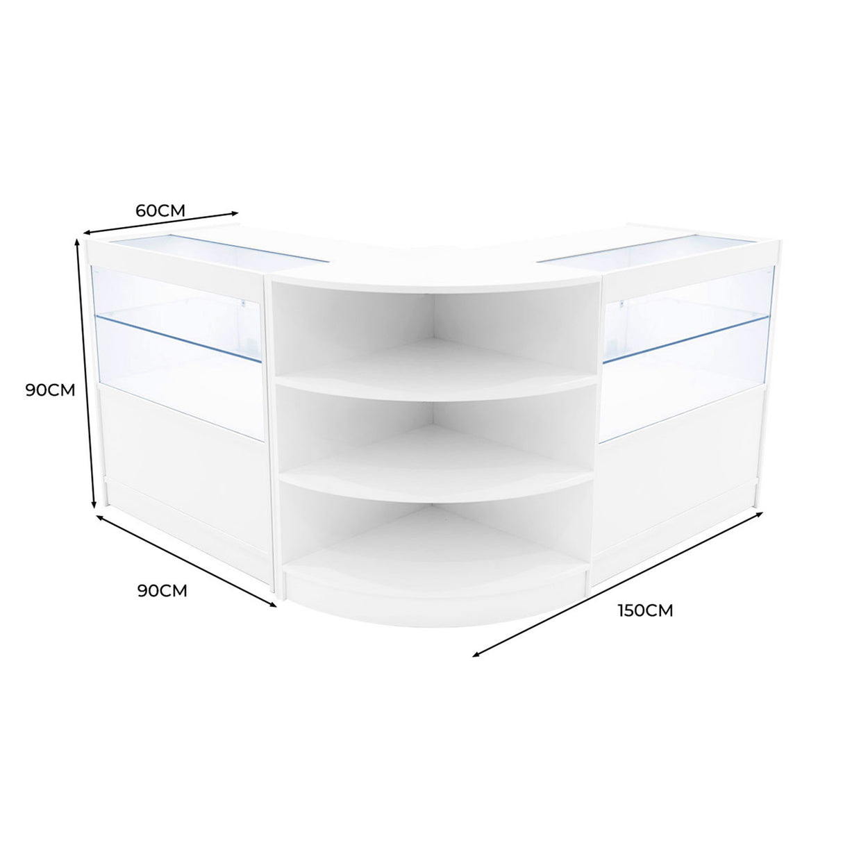 Comptoirs de Vente à LED Ensemble Andromeda - Blanc LM60, 2 x C900