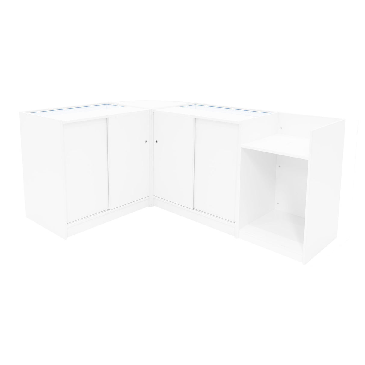 Comptoirs de Vente à LED Ensemble Aries - Blanc CM60, TB60, 2 x K900