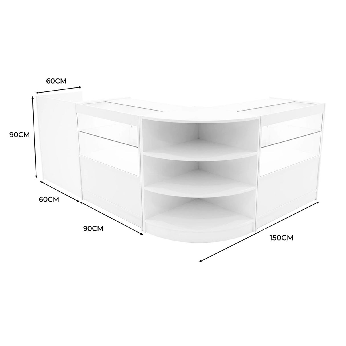 Comptoirs de Vente à LED Ensemble Eclipse - Blanc LM60, 2 x C900, TB60