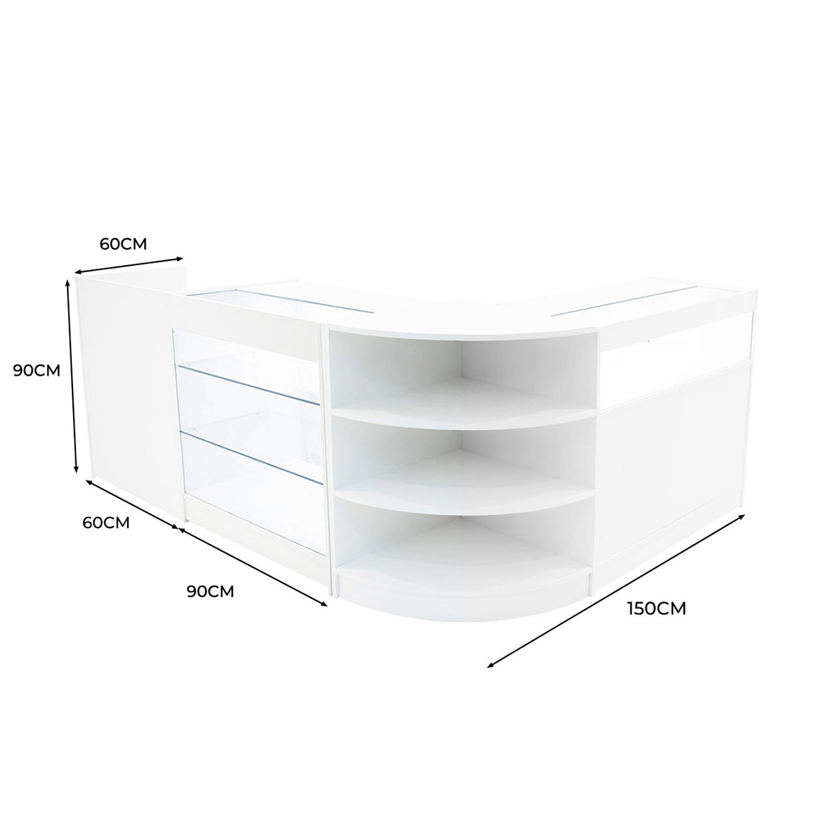 Comptoirs de Vente à LED Ensemble Hyperion - Blanc LM60, B900, K900, TB60