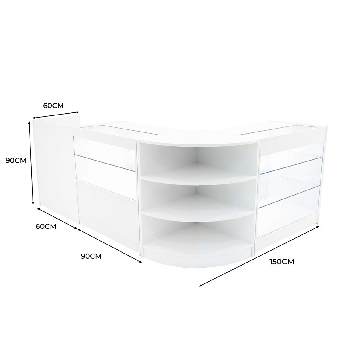 Comptoirs de Vente à LED Ensemble Theia - Blanc LM60, K900, C900, TB60