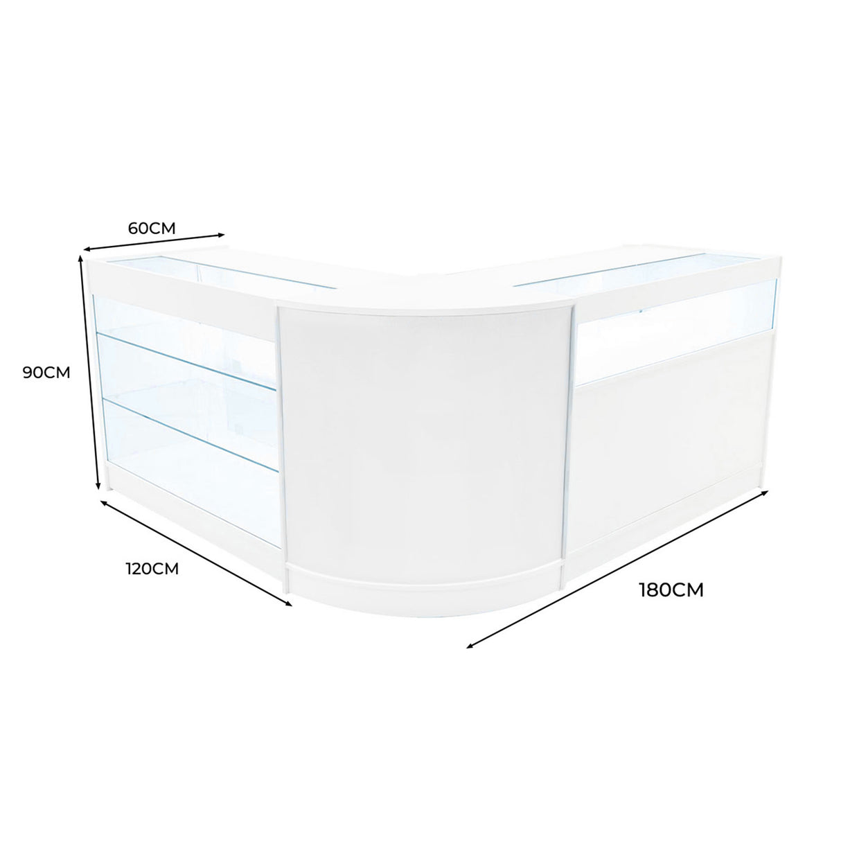 Comptoirs de Vente à LED Ensemble Triton - Blanc CM60, K1200, B1200