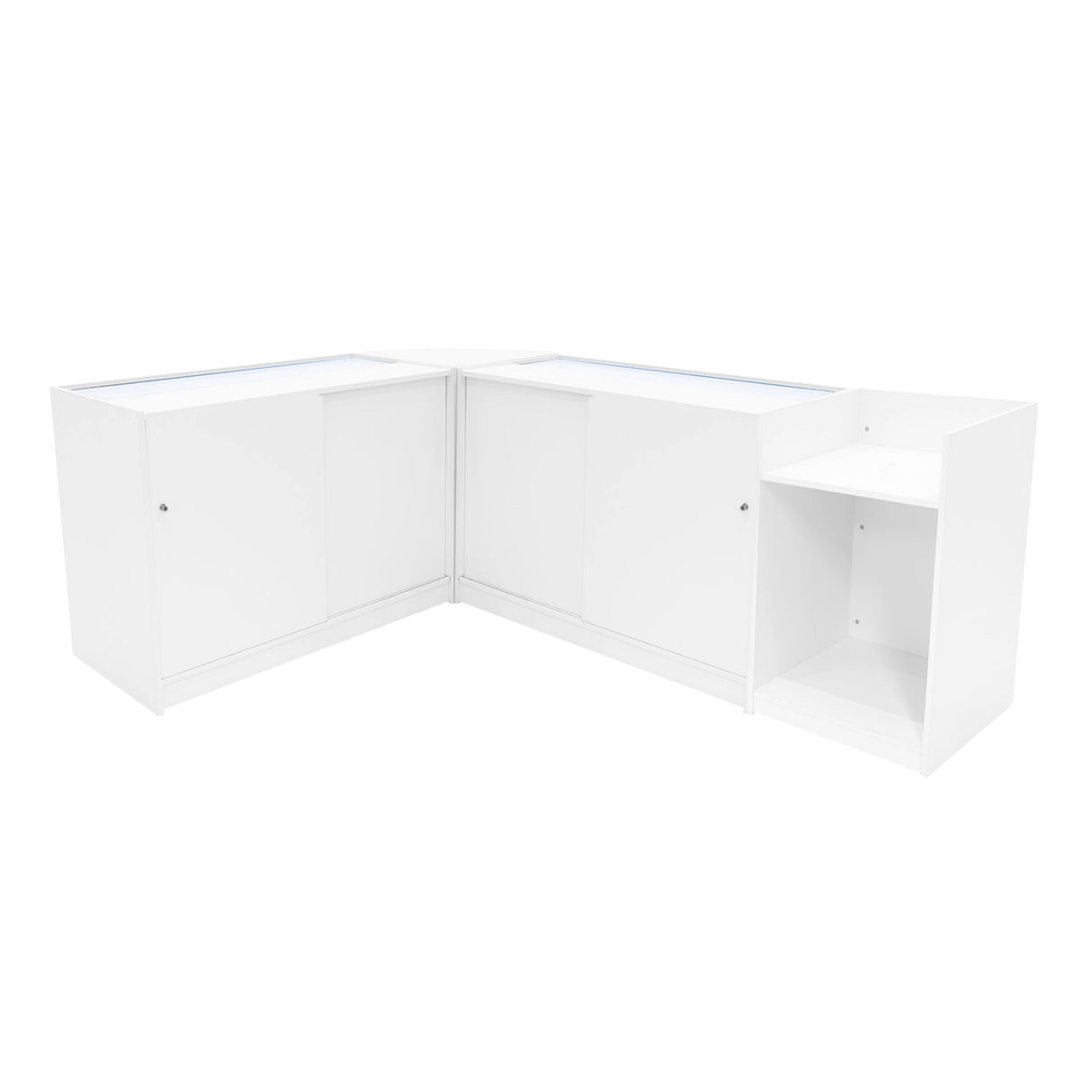 Comptoirs de Vente à LED Ensemble Eclipse - Blanc LM60, 2 x C1200, TB60