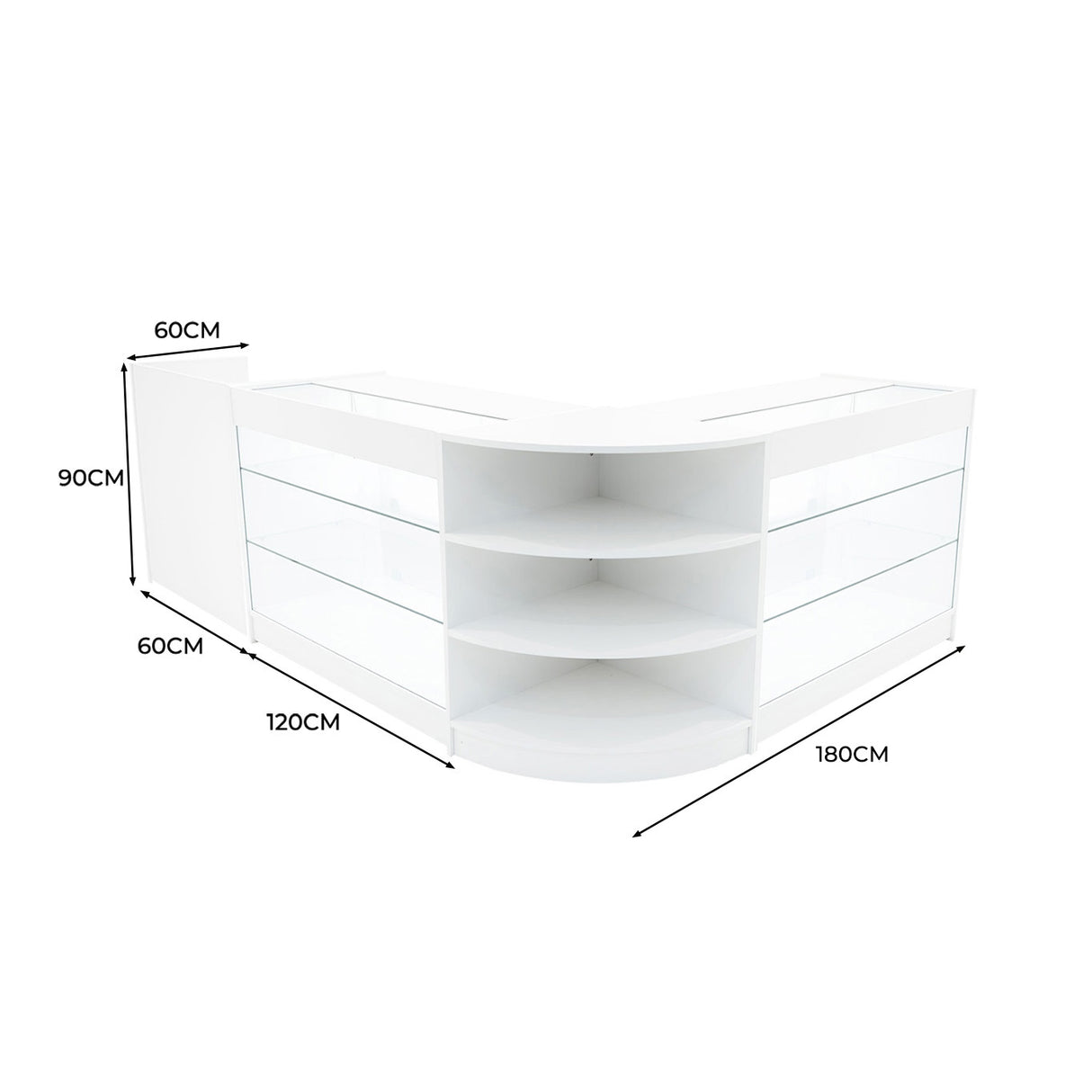 Comptoirs de Vente à LED Ensemble Astro - Blanc LM60, 2 x K1200, TB60