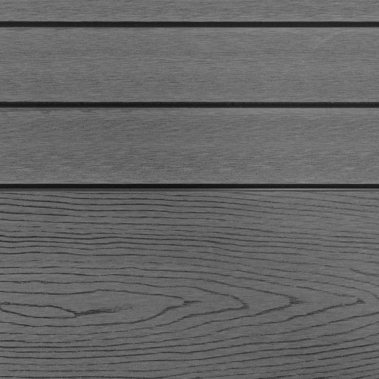 Kit Clôture Panneaux en Composite 6 Quadratique, 1 Incliné & 7 Poteaux à LED - Gris