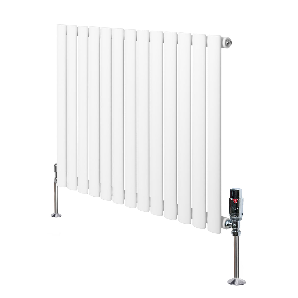 Radiateur à Colonnes Ovales & Vannes, 1 Panneau - 600 x 780 mm - Blanc