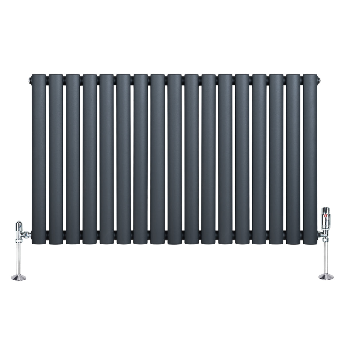 Radiateur à Colonnes Ovales & Vannes, 1 Panneau - 600 x 1020 mm - Gris Anthracite