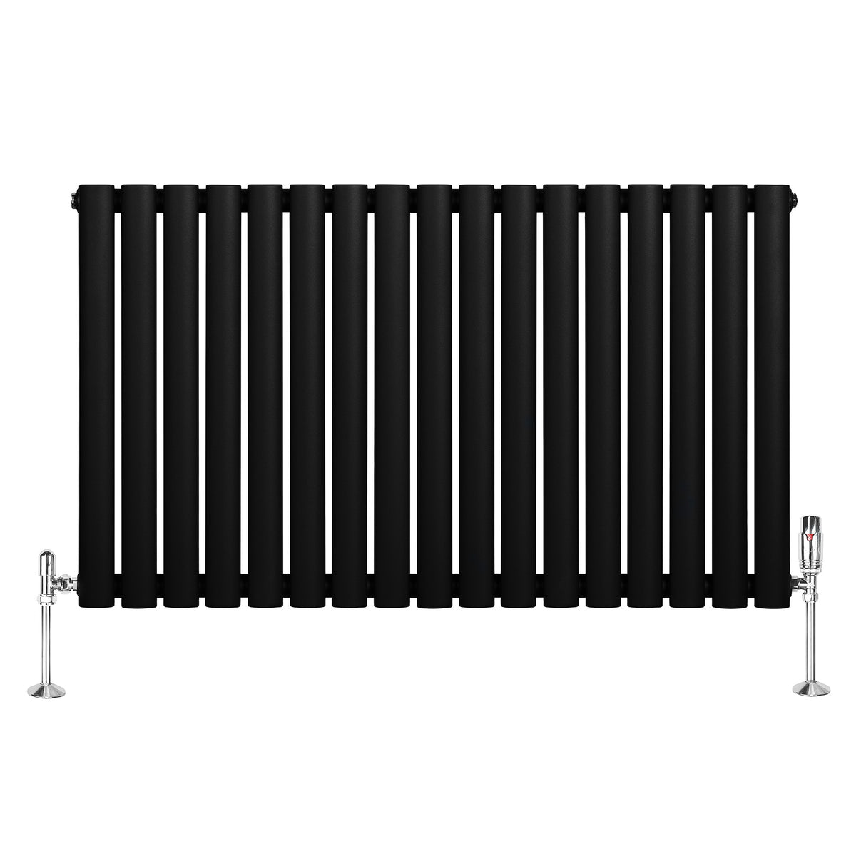 Radiateur à Colonnes Ovales & Vannes, 1 Panneau - 600 x 1020 mm - Noir
