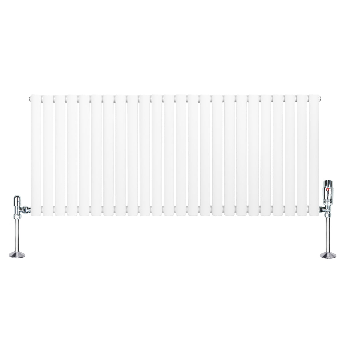 Radiateur à Colonnes Ovales & Vannes, 1 Panneau - 600 x 1440 mm - Blanc